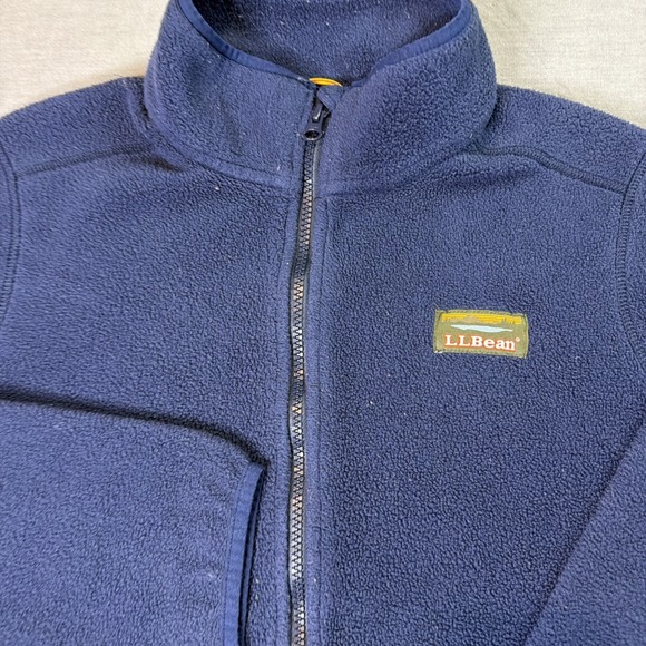 Women's L.L. Bean Mountain Long Sleeve Full Zip Fleece Jacket Navy Medium Hiking - Picture 6 of 12